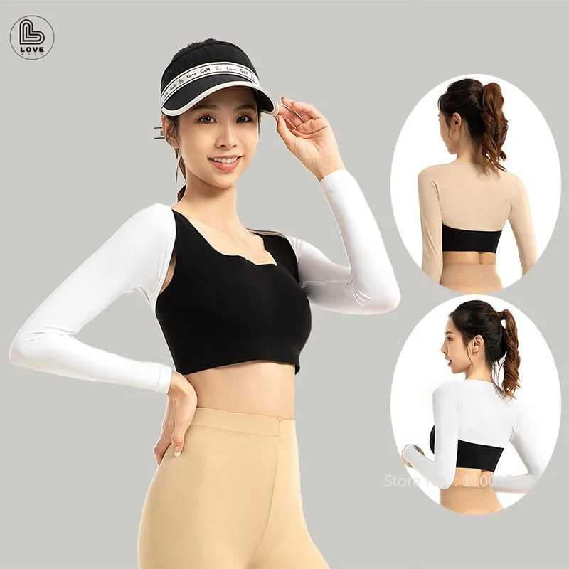 Love Golf Sun Protection Sleeve Women Ice Silk Cooling Shawl Ladies Anti-UV Golf Cothing Korean Style Golf Arm Sleeve Shirts