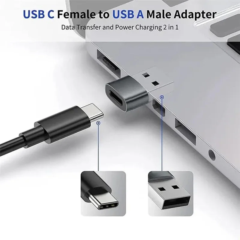 1/2/5 Stück USB-C-Adapter Typ C auf USB-Adapter für Mobiltelefon, männlich zu weiblich, USB-C-Konverter, USB-Typ-C-Konverter für PC-Laptops – Detail 2