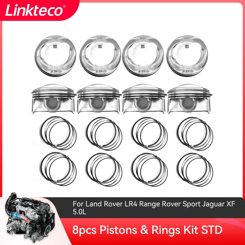 

Demier 8pcs Pistons & Rings Kit STD For Land Rover LR4 Range Rover Sport Jaguar XF 5.0L AJ133 508PN AJV8 5.0 V8 LR0094883