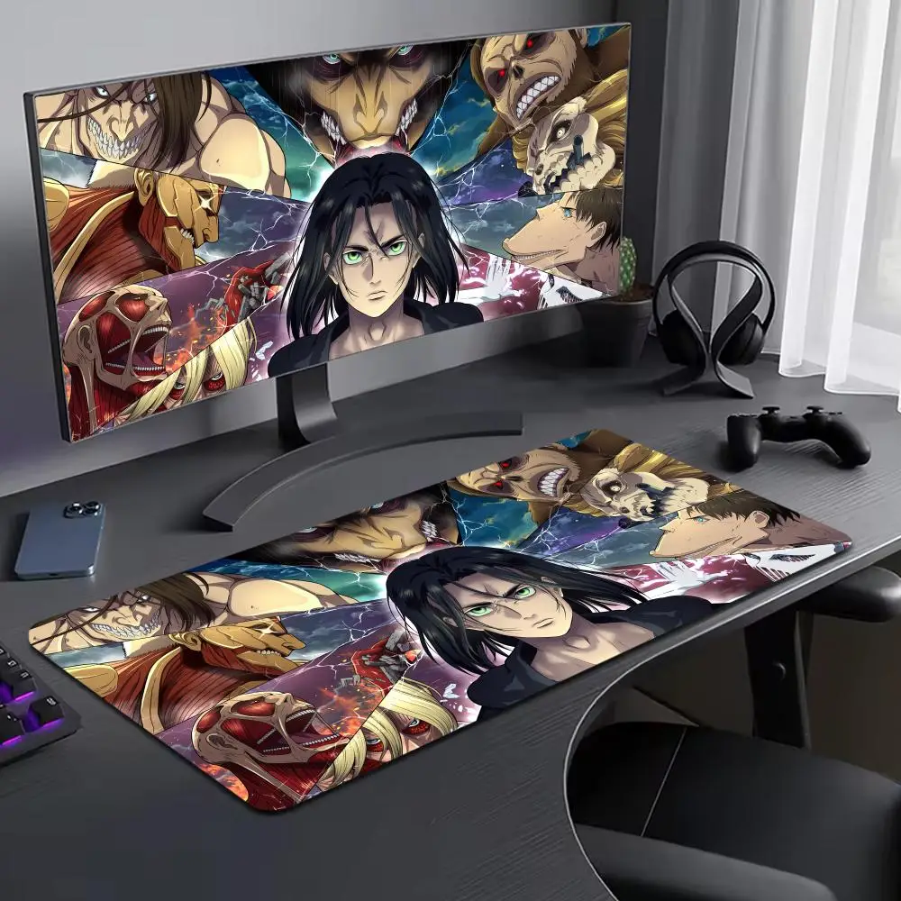 

Attack on Titan Mouse Pad Large Computer Mouse Pad Office Accessories XXL Pc Game Non-slip Deskmat Mousepad Keyboard Rubber Game