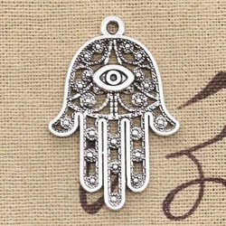 4pcs Charms Death Eye Hamsa Palm Fatima Hand 36x25mm Antique Making Pendant fit,Vintage Tibetan Bronze,DIY For Jewelry