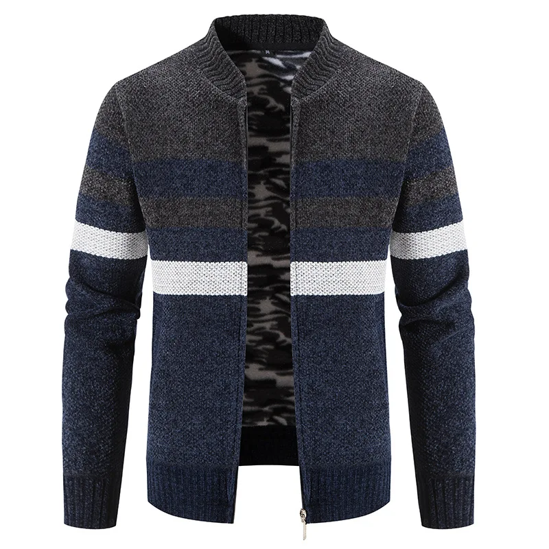 

Men's Warm Knitted Sweater Autumn Cardigan Baseball Collar Sweater Jacket