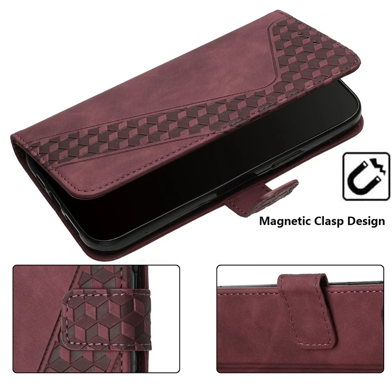 Wallet Case for Motorola Moto G Power 2021/Moto G Power 2022 Embossed 3D Geometric Flip Cover for Moto G Stylus 2021/2022