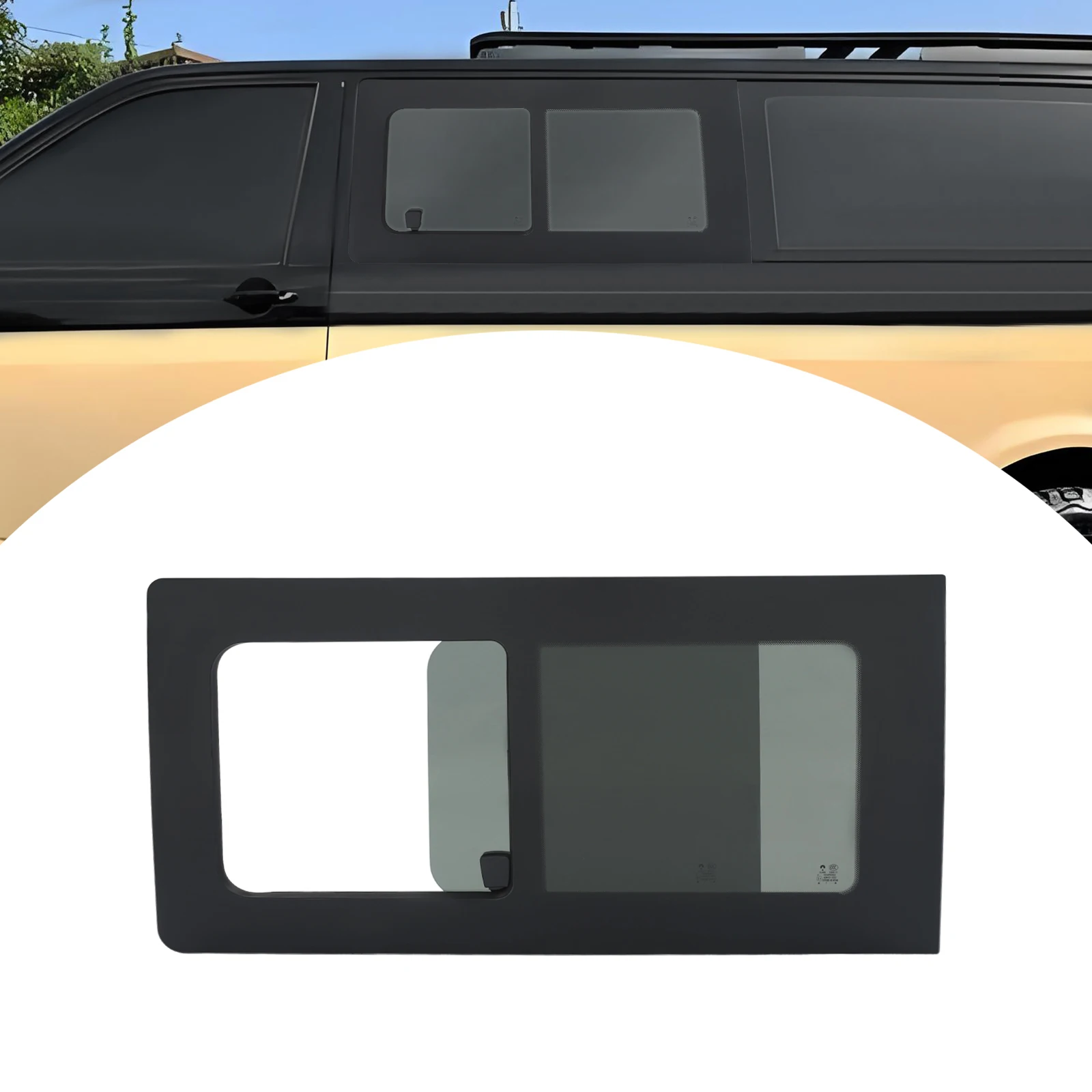 Finestra scorrevole per camper in vetro temperato da 4 mm, finestra ad angolo rotondo, finestra per schermo privacy per camper, per sostituzione VW Transporter T5