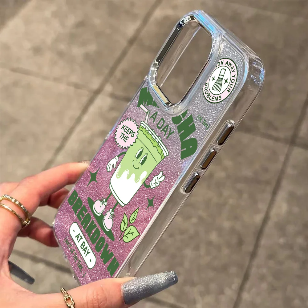 마치밀크티 플레이팅 투명 폰케이스 (OPPO Reno2 Reno4 Reno5 Reno6 Reno8 Reno11 Reno12 Reno13 Z T F Pro 4G 5G)