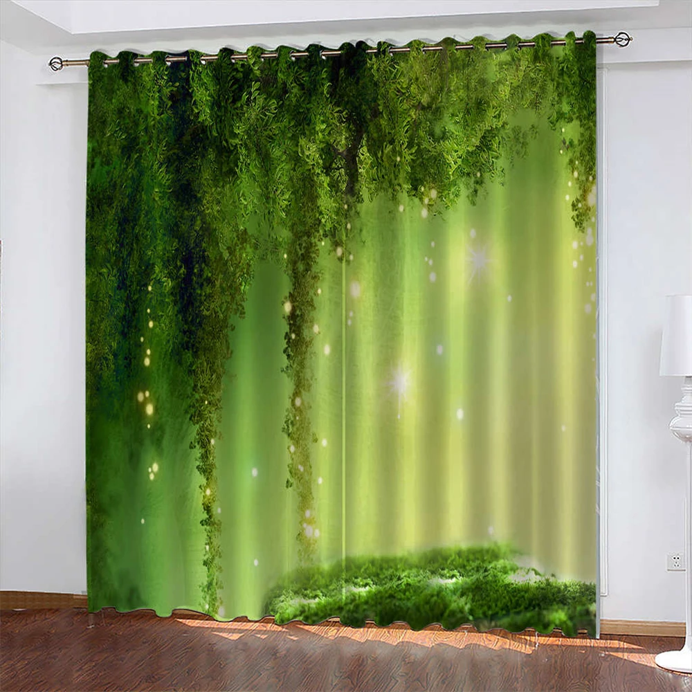 

Beautiful view Print Living Room Curtain Forest Biparting Open Blackout Curtain Cortina De Sombra Home Decoration カーテン