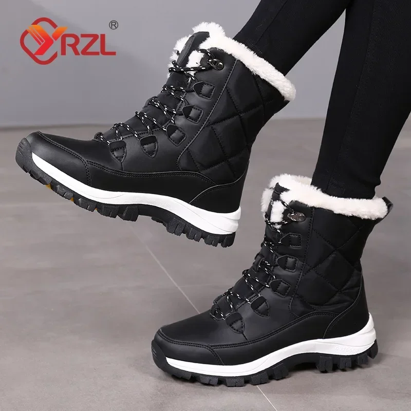 YRZL Boots donna stivali da neve invernali antiscivolo scarpe con plateau per donna scarpe in cotone caldo Ladies Flat Botas Mujer Winter Boot donna