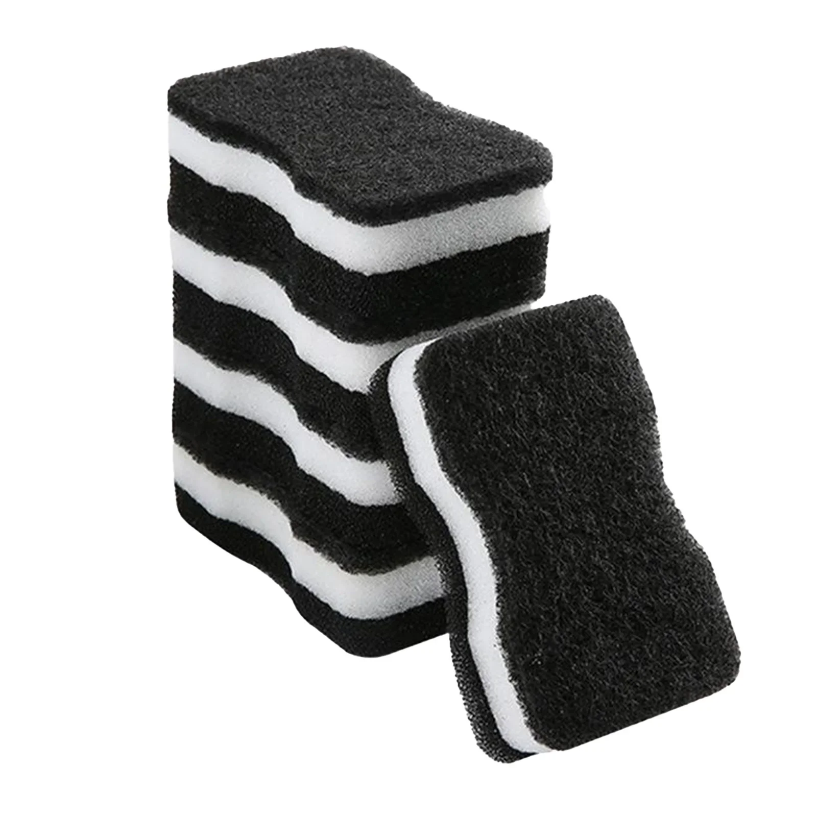 5 PCS Sponge Rub Black Dish Sponge Scouring Pad Kitchen Cleaning Sponge Wiping Loofah 11x6.5x3.5cm/4.3x2.5x1.3inch