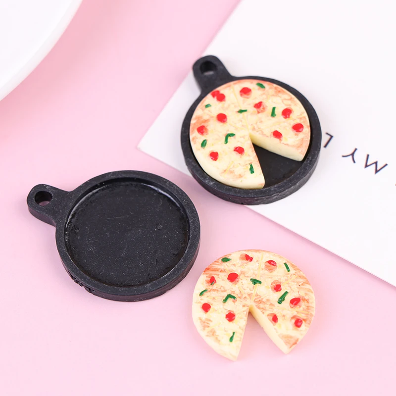 1 Set Dollhouse Miniature Fruit Pizza Plate Bakeware Kitchen Resin Set Gift for Kids