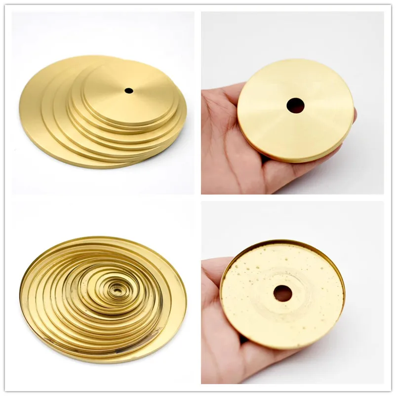 M10 hole Brass Folded Round Cap Glass Ceramic Mouth Cap Hollow Tube Sealing Round Sheet Lighting Accessories DIY Lampshade Cover