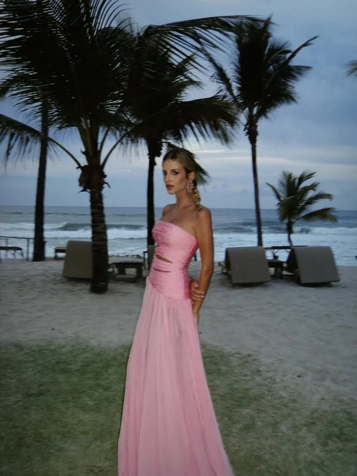 

AsaNagi Arabia Elegant Prom Dresses Women's Party Evening Gowns Pink Simply Strapless Formal Party Occasion Customized A-Line