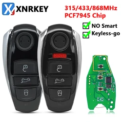 XNRKEY 3/4 Button Smart Remote Car Key PCF7945 Chip 315/433/868Mhz for VW Volkswagen Touareg 2010-2018 Keyless Entry Smart Key