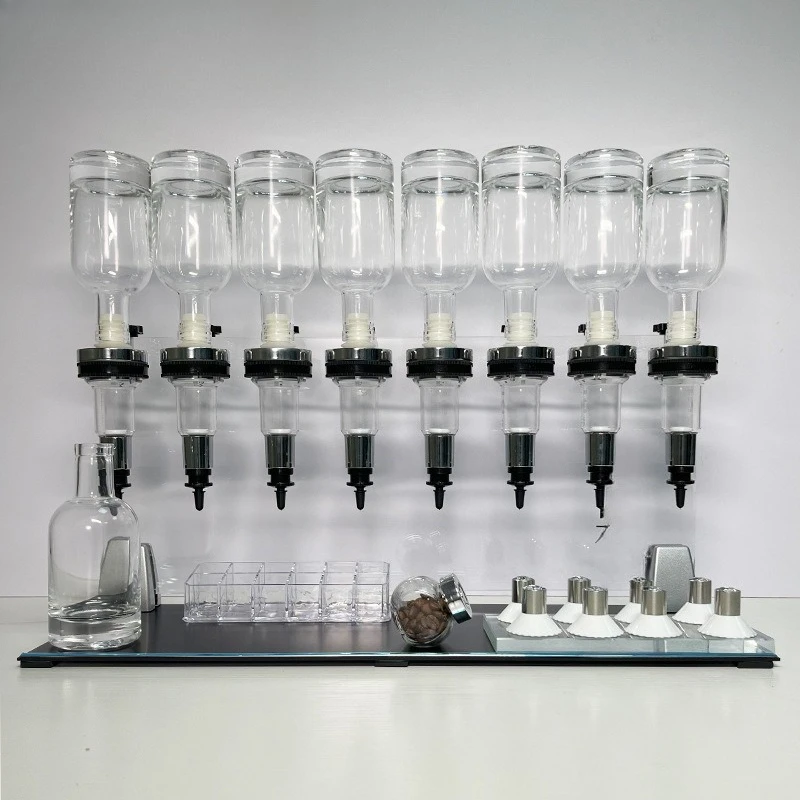 Eight-pump dispenser, cross-border perfume display stand, aromatherapy set, acrylic display stand.