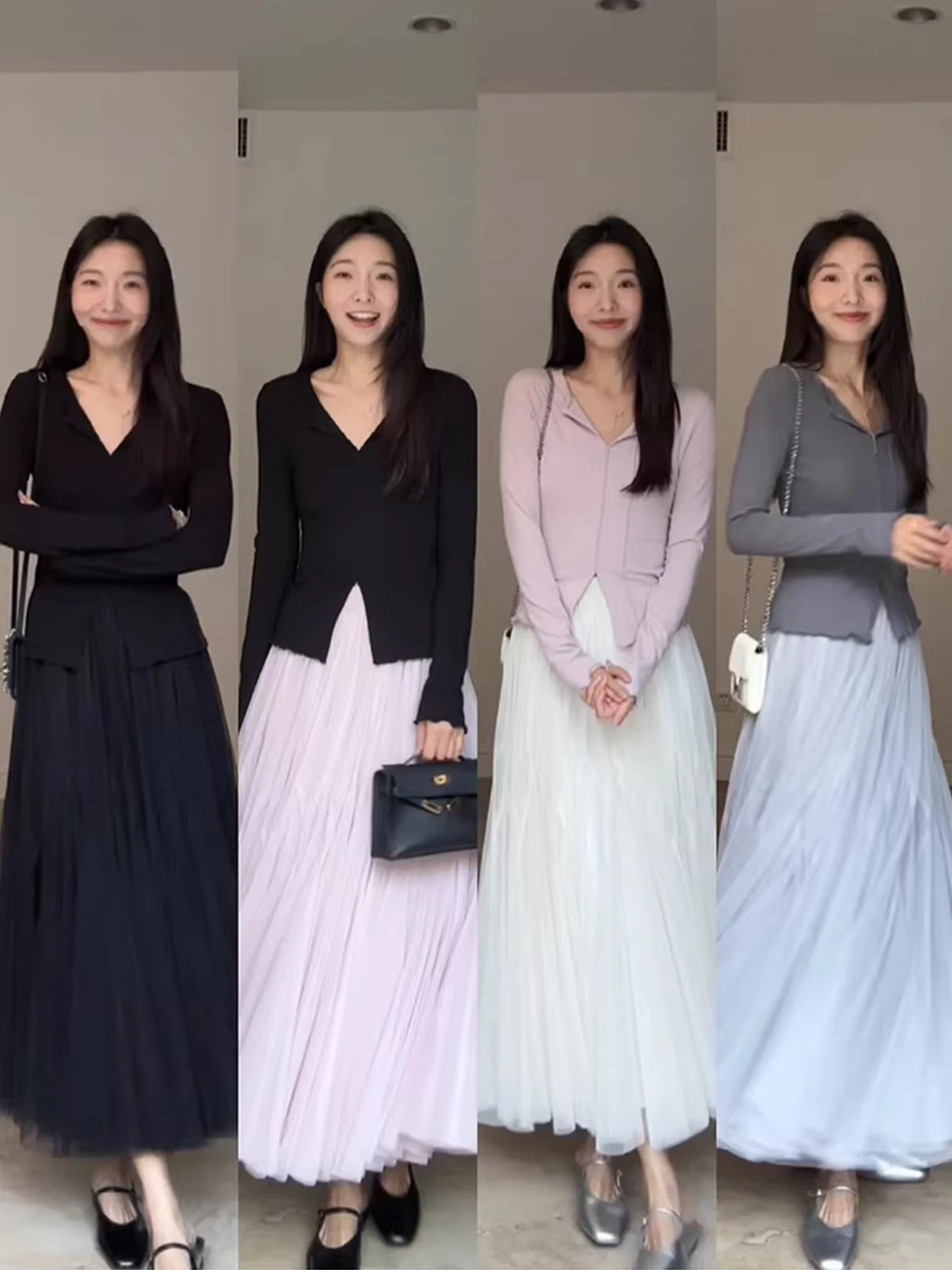 

Элегантная длинная юбка из сетки с богатой вышивкой и эластичной талией, новая весенняя модель, универсальная, стройнящая, от Guo Jiujiu