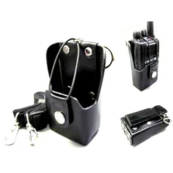 Schwarzer harter Kunstleder etui Holster gürtel clip für Motorola GP328 plus GP328plus GP388 GP344 GP638 Radio Walkie Talkie