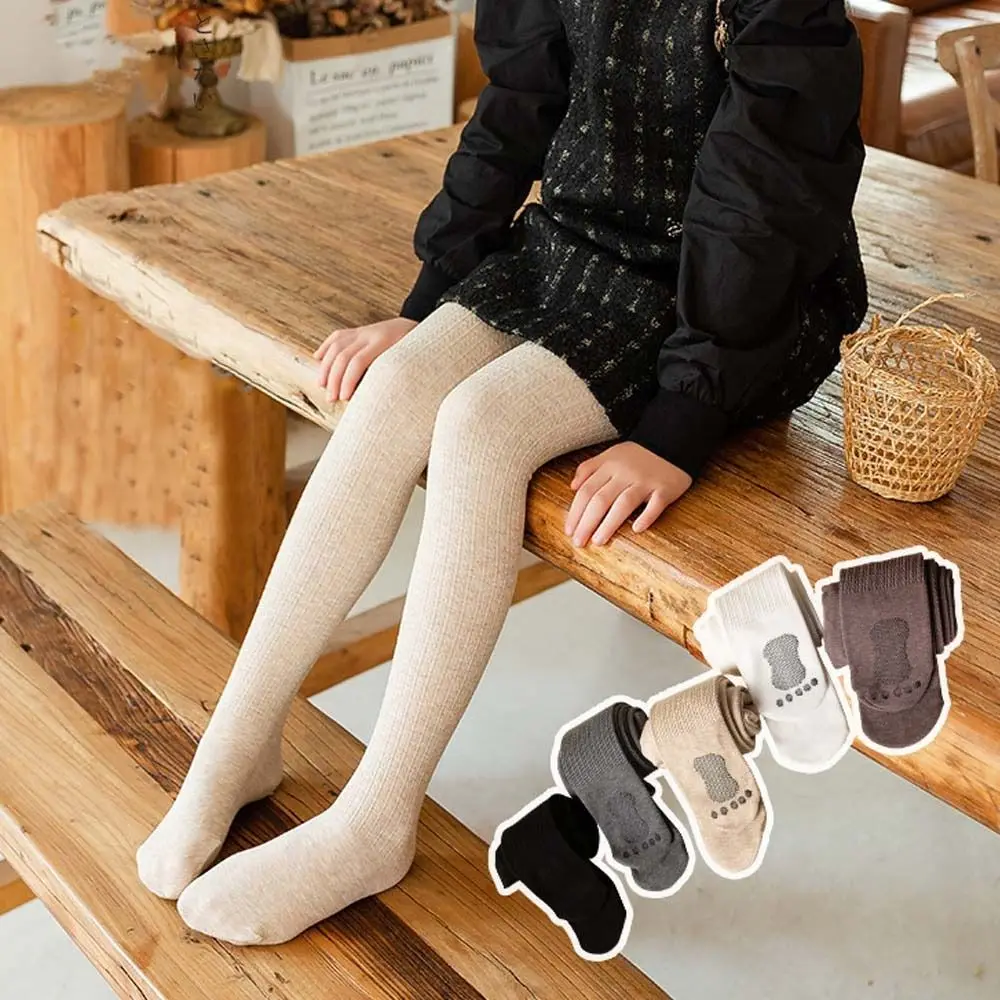 Non-Silp Botton Tight Stretch Pants Cotton Girl Solid Color Dance Tights Kids Leggings Autumn Winer Leggings Children Pantyhose