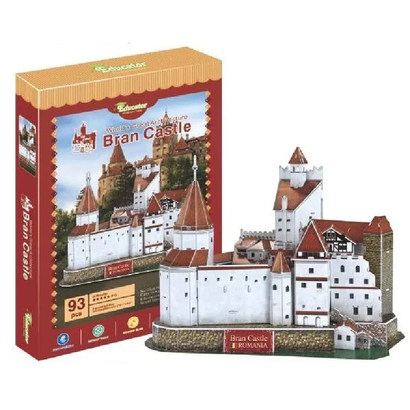 Bran Castle Dracula Romania Famous Build 3D EPS Paper Puzzle Building Model Toy World\'s Great Architecture Boy Girl Travel Gift