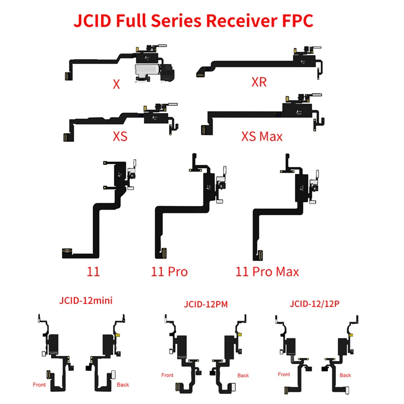 JCID Receiver FPC Earpiece Detection Module for Phone 8-12Promax Speaker Flex Cable True Tone Face ID Repair With V1S pro