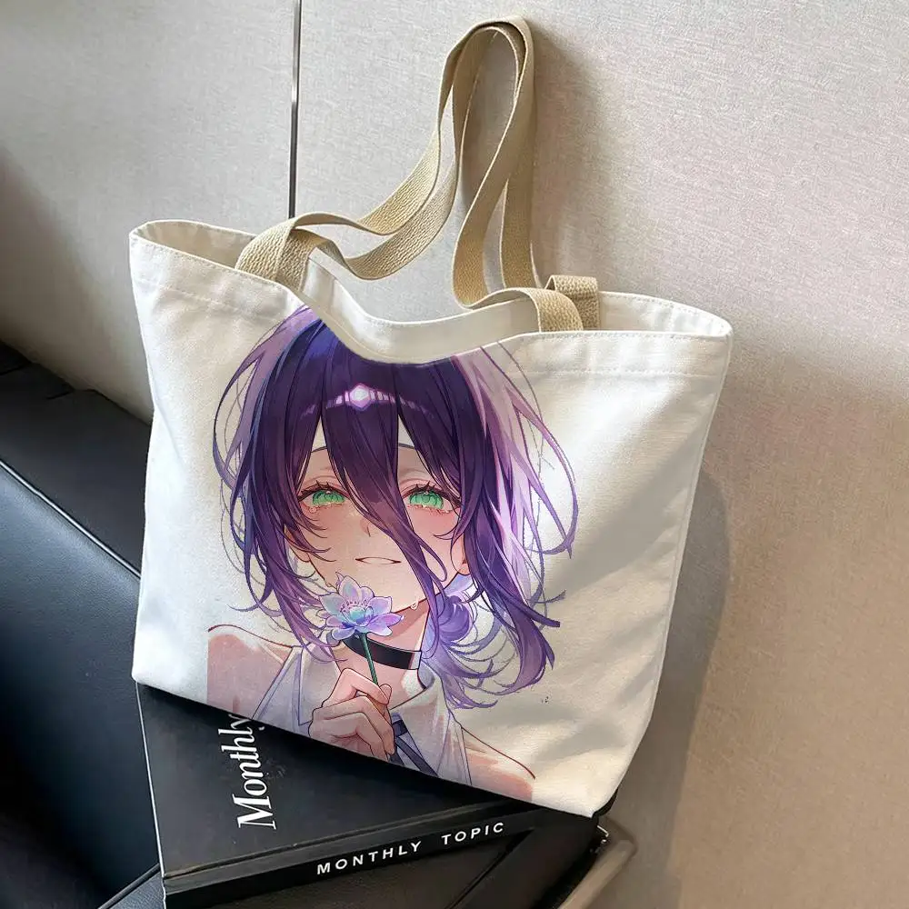 cute R-reze Chainsaw-S Man Canvas Tote Bag Spacious Shoulder Bag with Zipper Closure and Classic for Work