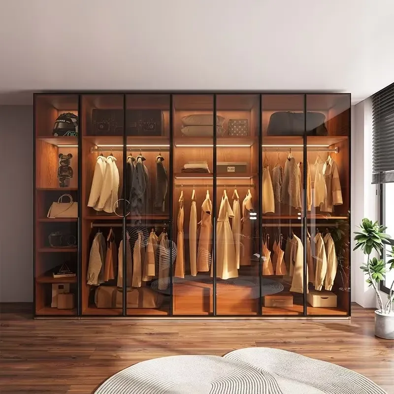 Wardrobe Manufacturer Customized Modern Wood Melamine U Shape Bedroom Cabinets Walk in Closet System