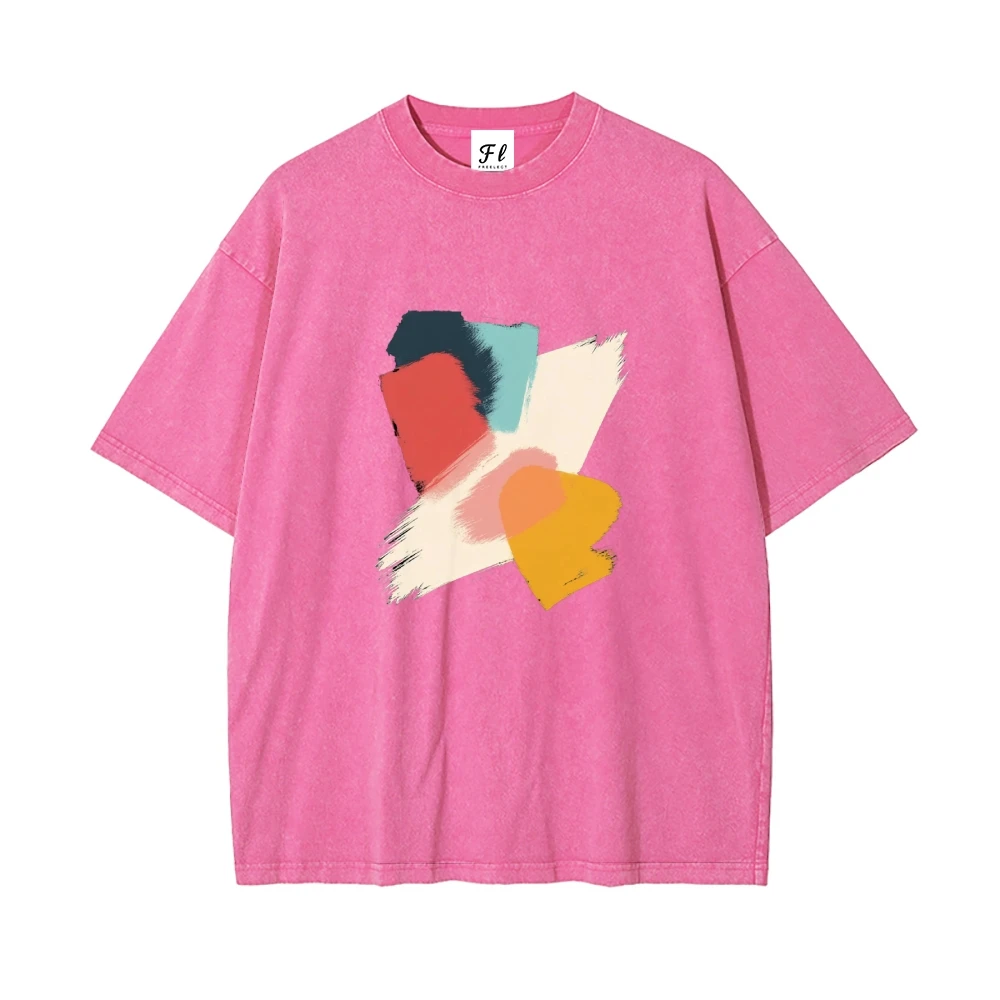 Uniek kleurrijk patroon Distressed T-shirt - Trendy grafische T-shirts, herentop Een perfecte manier om het gevoel van de mode te laten zien