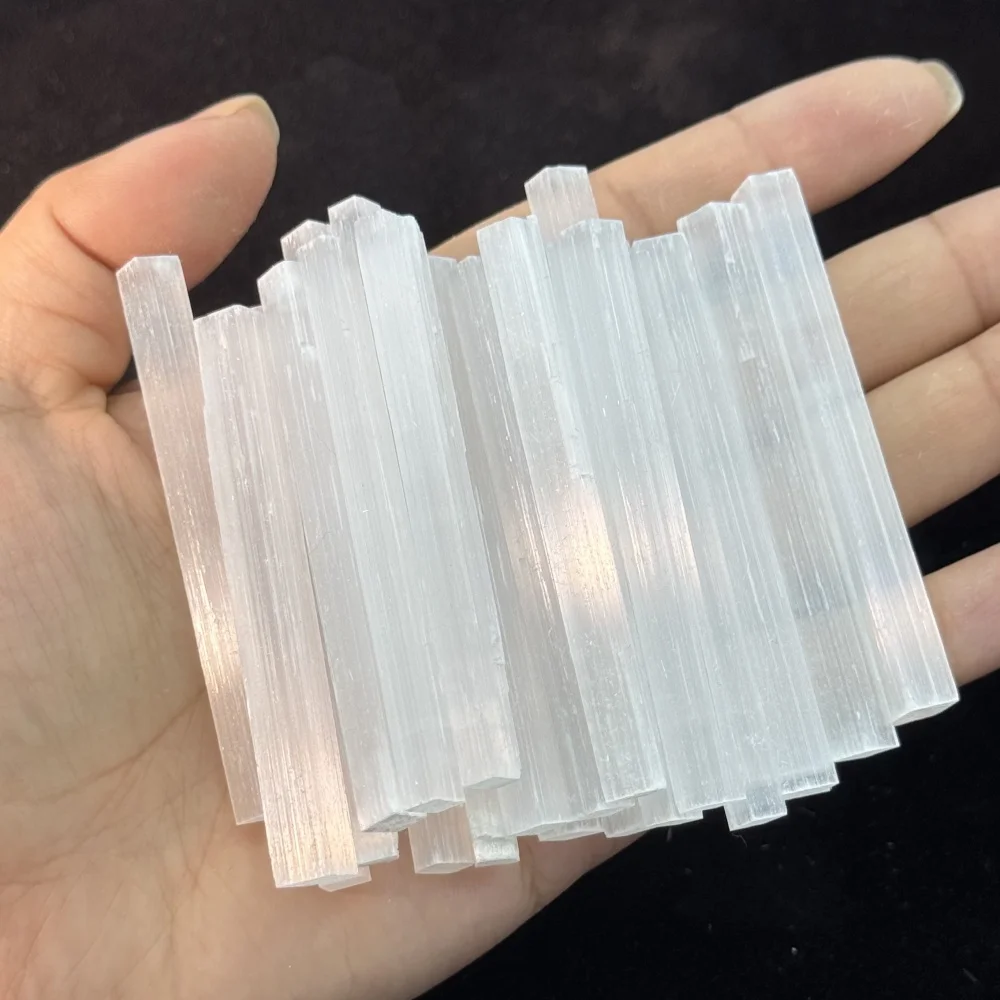 20/30pcs Selenite Natural Stone Rough Crystals Stick Mineral Healing Reiki Gift Chakra Gypsum Crafts Energy Point Wands