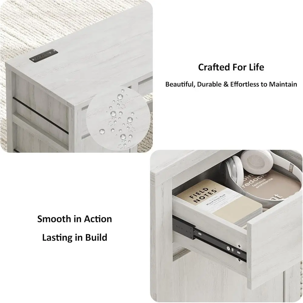 White Large Writing Desk with Adjustable Keyboard Tray, Drawers, and Magazine Rack for Home Office and Study