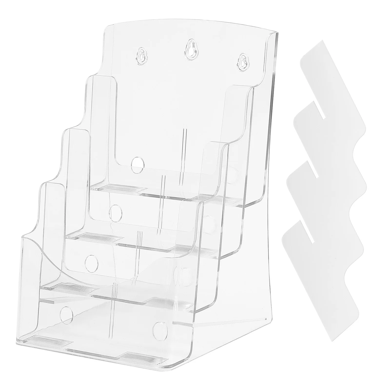 SucceBuy Acrylic Brochure Holder 8.5 x 11inch Display Stand Plastic Literature Organizer for Office Exhibition Restaurant