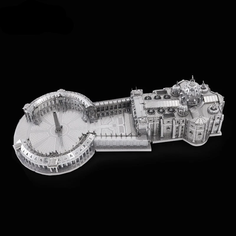 ชุดโมเดลปริศนาโลหะ 3 มิติ โบสถ์เซนต์ปีเตอร์สเบิร์ก แบบตัดเลเซอร์ DIY ของเล่นจิ๊กซอว์สำหรับเด็ก