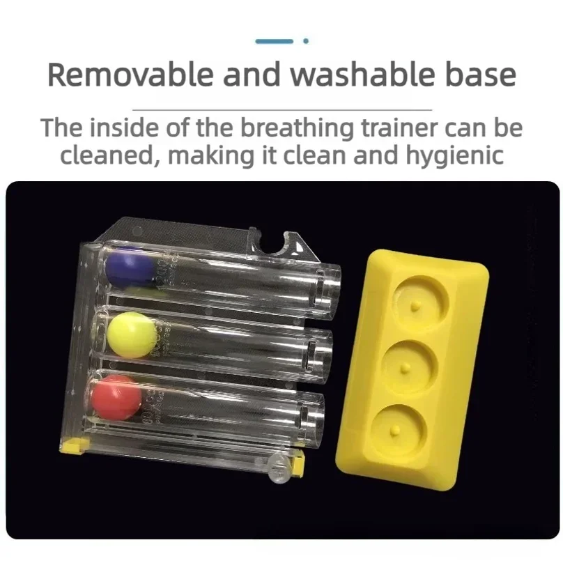 Deep Breathing Exerciser 3 Balls Spirometer Lung Capacity Measurement Lung Function Improvement Respiratory Breathing Device