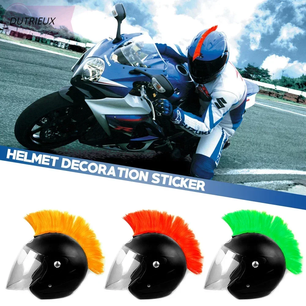 

New Helmet Wig Cuttable Helmet Decorations Wigs Cockscomb Motocross Full Face Off Road Helmet Decoration Hair Sticker Paste