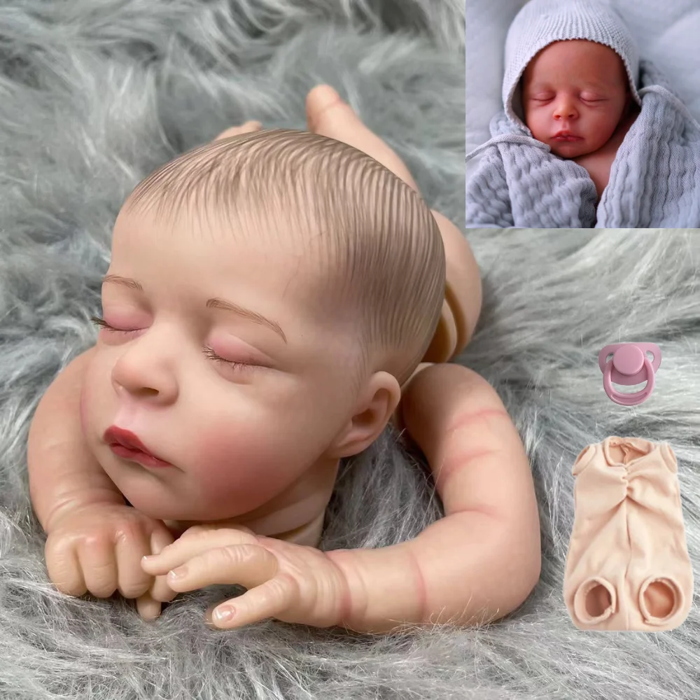 20 Inches Already Painted Reborn Doll Kit Jude 3D Skin Tone Visible Veins High Quality Handmade DIY Vinyl Molds With Cloth Body