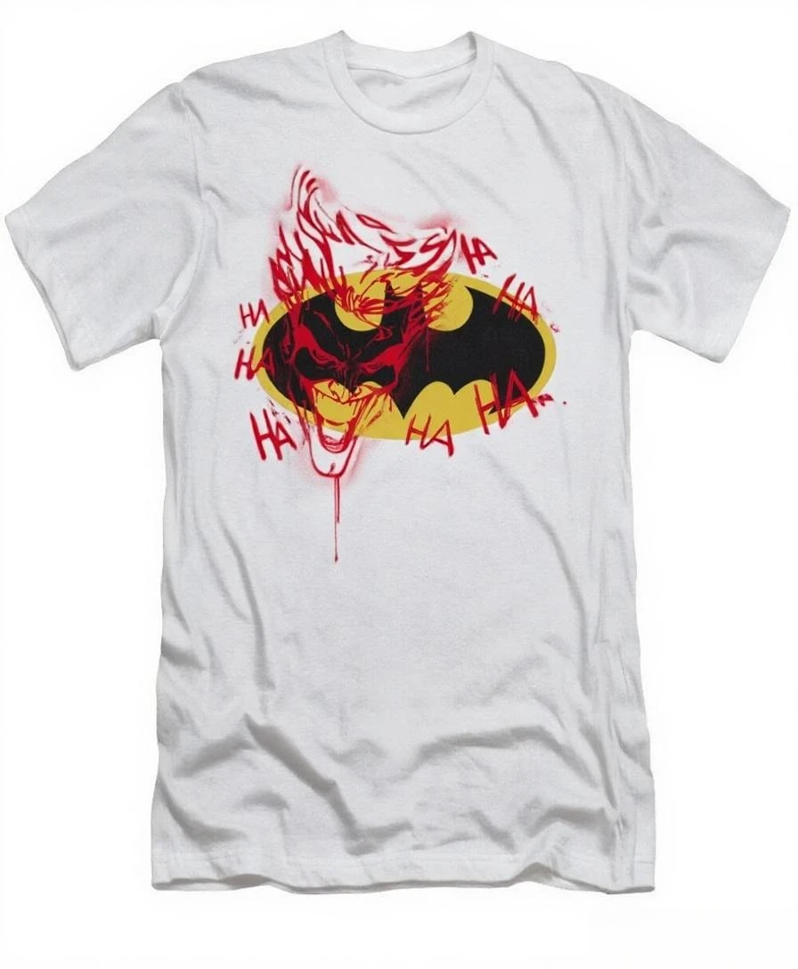 باتمان - تي شيرت الجوكر جرافيتي من القطن الخالص الممتص للعرق وقابل للتنفس للرجال والنساء بمقاسات الأطفال