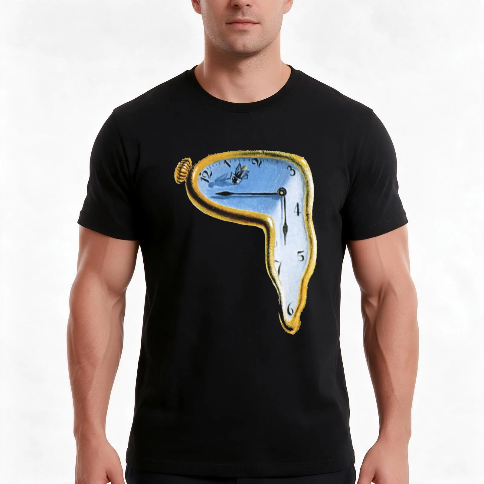 Salvador Dali The Persistence of Memory Classic . T-Shirt, Summer Casual Cotton Tee, Oversized Streetwear Tops, Unisex Men Women