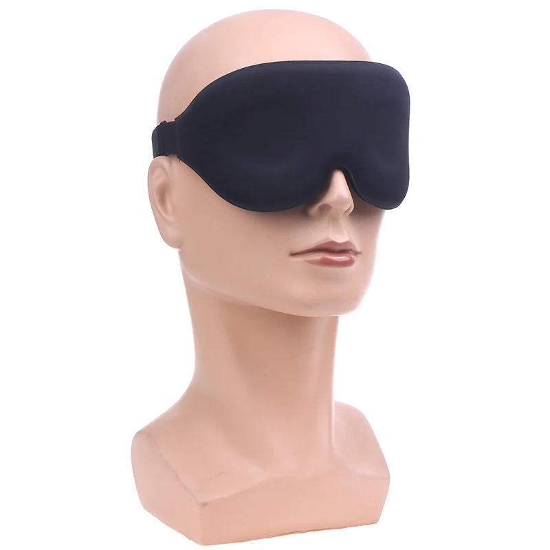 Masque noir en mousse à mémoire de forme pour les yeux, patch de couverture oculaire, aide au sommeil 3D, masque facial en antarctique, sans ailes