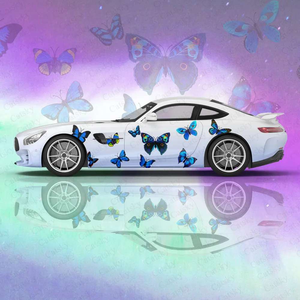 Colorful Butterfly Car Wrap Protect Stickers Car Decal Creative Sticker Car Body Appearance Modification Decorative Stickers