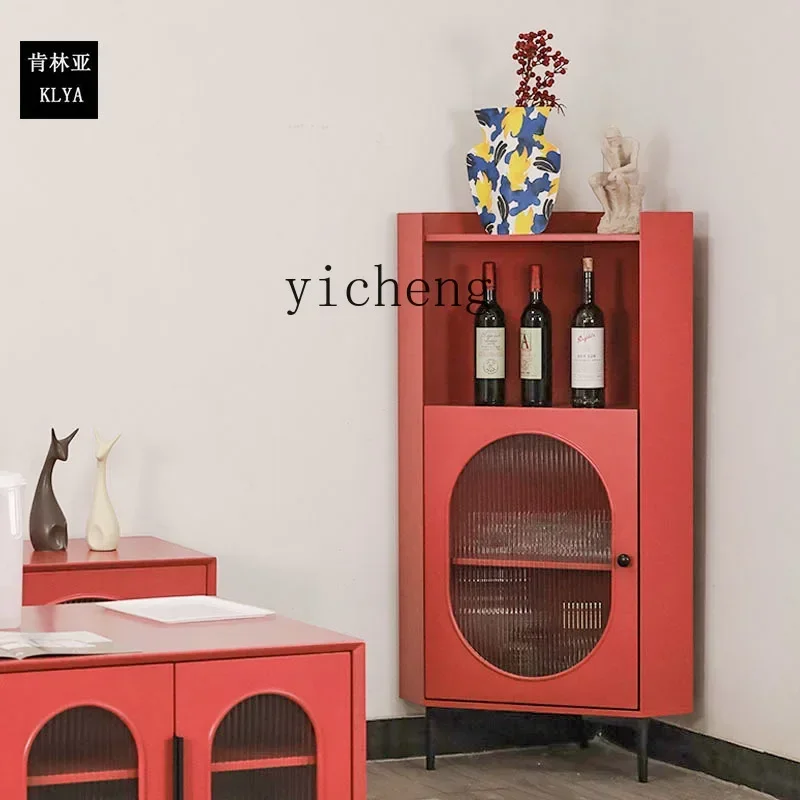 Italian Minimalist Solid Wood Corner Cabinet Triangle Cabinet Modern Minimalist Corner Cabinet Living Room Wine