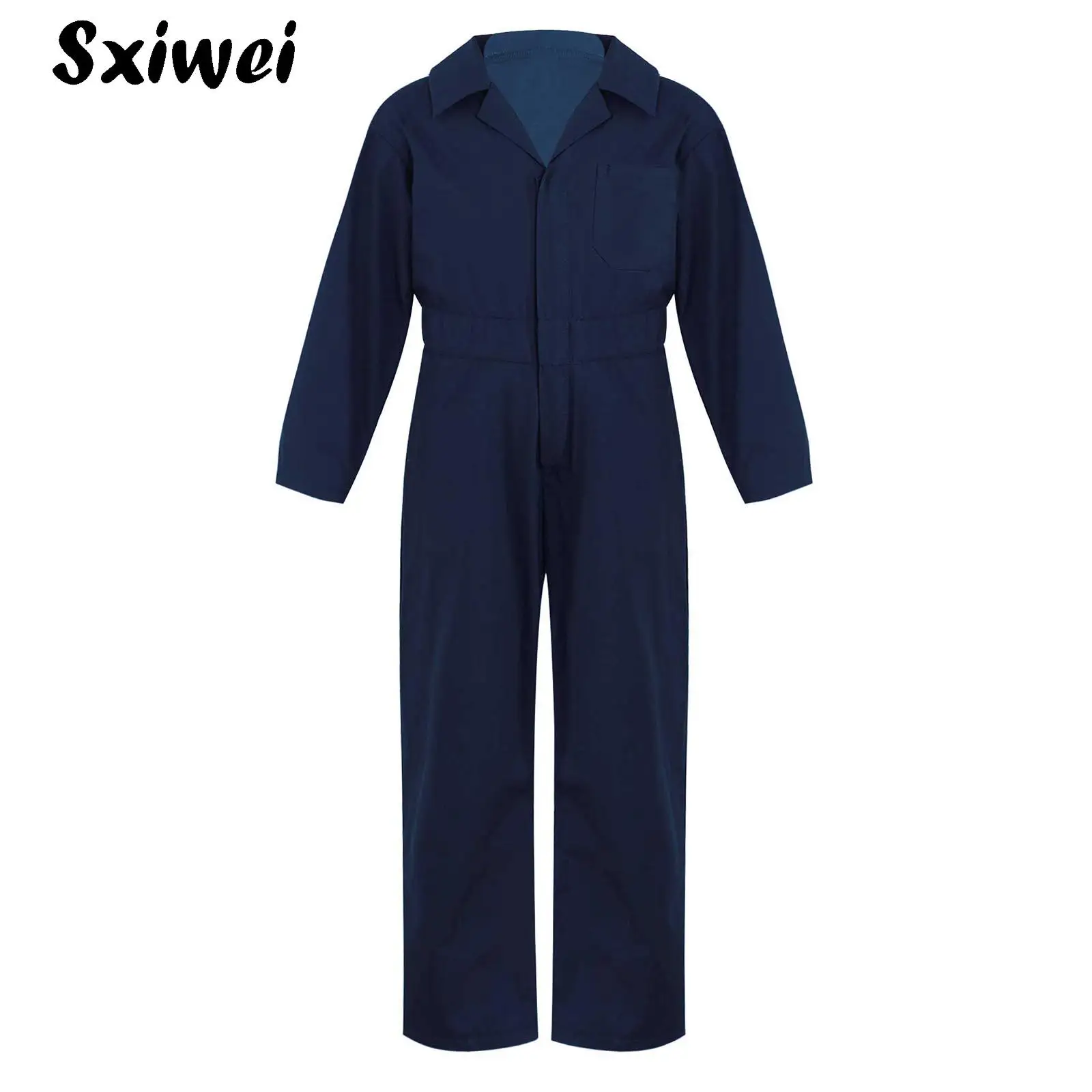 Kids Boys Work Overall Uniform Long Sleeve Working Welding Suit Car Repair Workshop Mechanical Jumpsuit for Halloween Cosplay