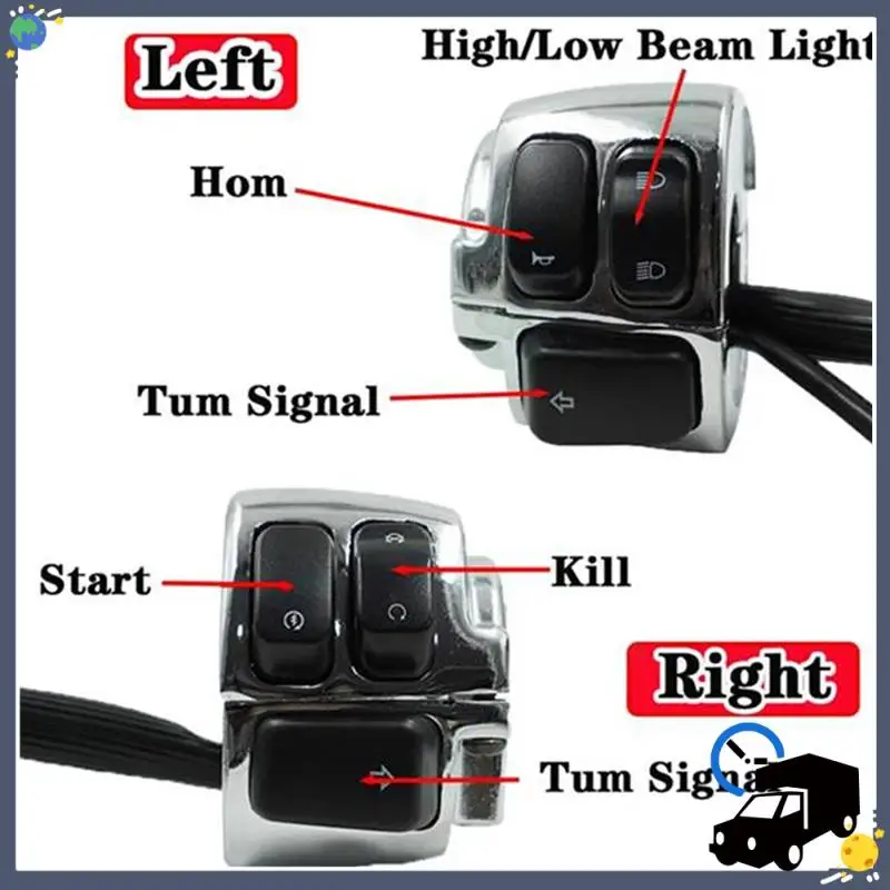 

Lasting Motorcycle Handlebar Turn Signal Control Switch 25MM Handlebar Switch For XL883 Sportster Dyna V-ROD Softail