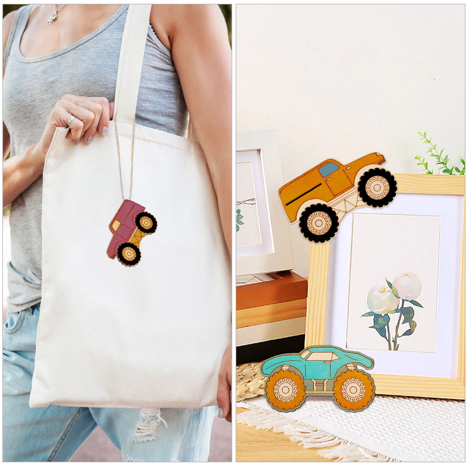 

30Pcs Truck Cutouts Crafts Unfinished Wood Cars to Paint Car Ornaments for Home Office Wedding Decor Unique Wooden Truck