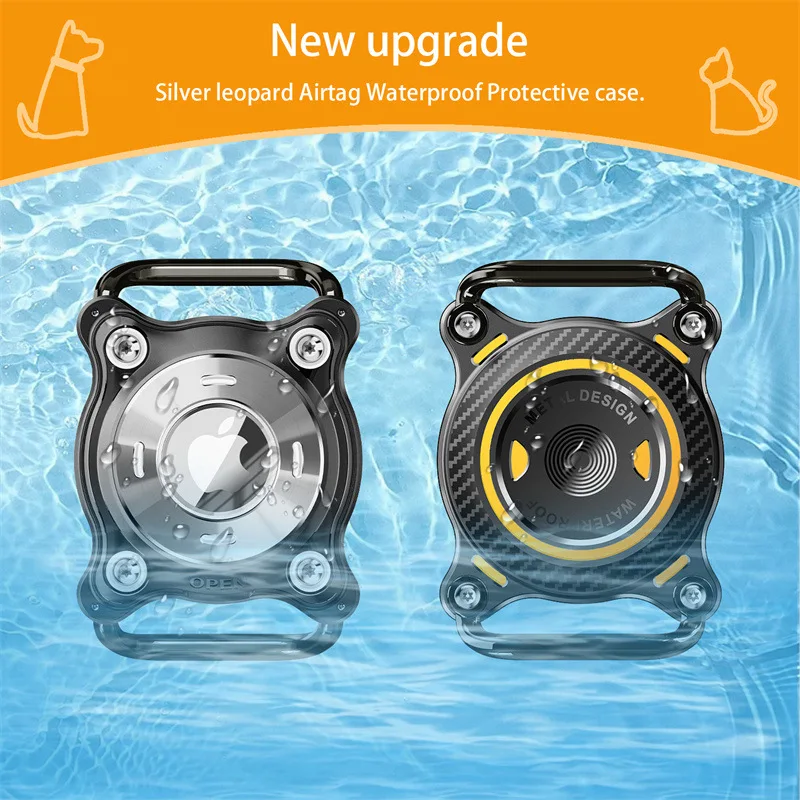 Eayburst AirTag Holder for Dog Cat Collar Airtag Case with Metal Buckle Aluminum Sheet Waterproof Cover for Apple Air Tag Collar