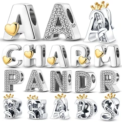 Charme passt original Pandora Armbänder Sterling Silber Weiblichkeit Englisch Buchstaben Perlen Frauen Anhänger Perlen Schmuck machen