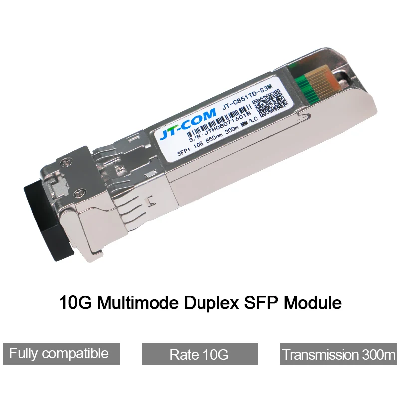 Модуль 10G SR SFP+, многорежимный дуплексный LC, гигабитный, 850 нм, 300 м, оптоволоконный модуль SFP, совместимый с переключателем Cisco/Mikrotik