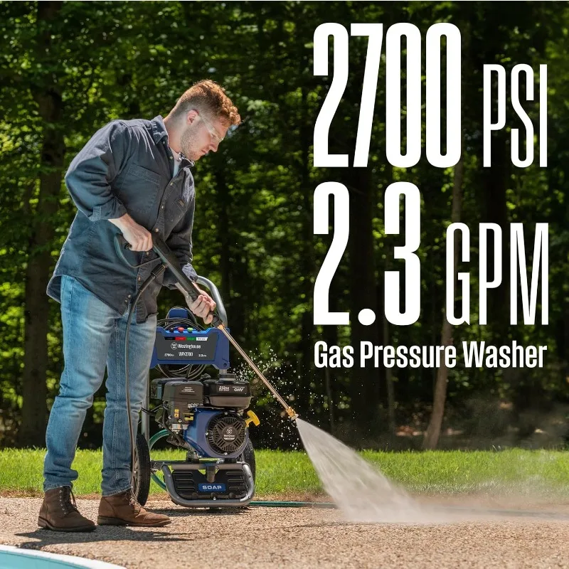 웨스팅하우스 가스 압력 세척기, WPX2700, 2700 PSI 및 2.3 Max GPM, 온보드 비누 탱크, 스프레이건 및 지팡이