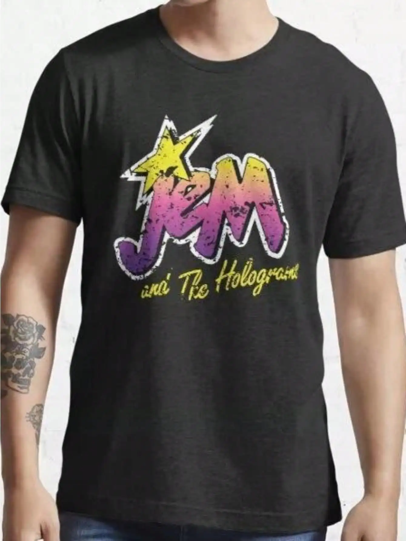 

TV Series T-Shirt Jem And The Holograms Jerrica Benton Holographic Graphic Tee 100 Cotton Breathable Casual Shirt For Fans