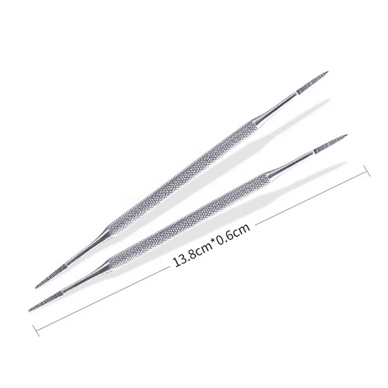 جديد 1 قطعة ملف باديكير مزدوج الأطراف حافة من الساتان رافع أظافر أصابع القدم #6