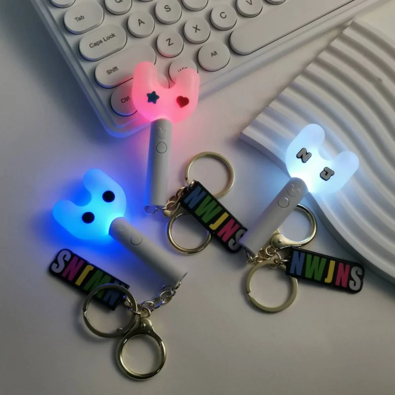 Newjeans Korean Girl Idol Group Mini Support Stick Keychain Fluorescent Stick Pendant Electronic Brightening Backpack Pendant