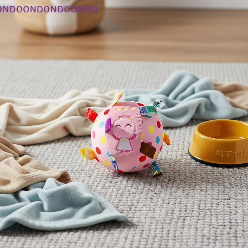 Soft Plush Dog Squeaky Ball Interactive Pet Chew Toy with Bell Teeth Cleaning for Puppy Teething Outdoor Exercise Gift