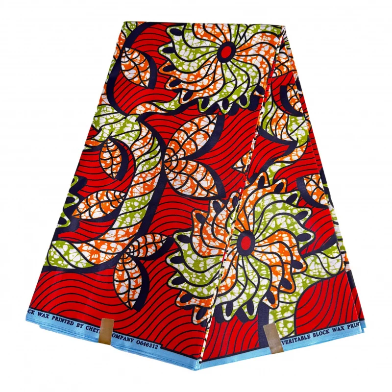 

6yard African fabric polyester print with vibrant geometric patterns, authentic printed fabric of Angolan tribes in Africa