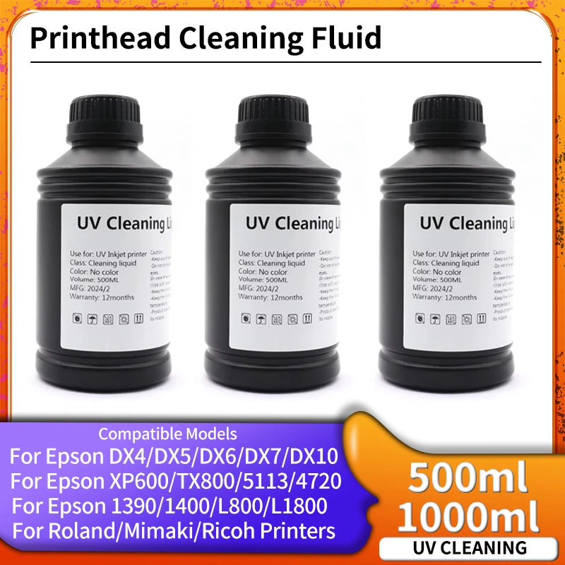 1000ml UV Cleaning Liquid For Epson Roland Mimaki Ricoh Konica UV Printhead Cleaning Solution UV Modified Printer Cleaning Fluid